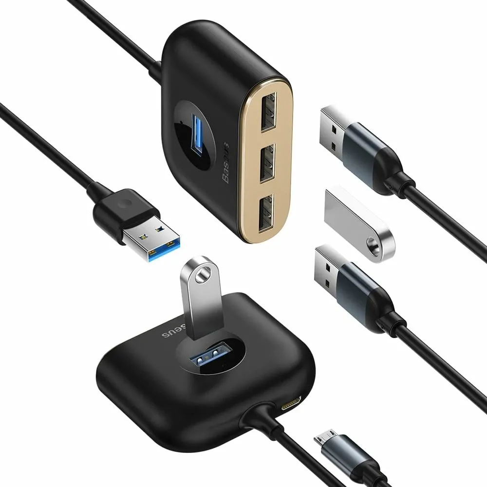 USB Hub Baseus, 1m, 1xUSB 3.0 + 3xUSB 2.0, 5Gbps, e zezë - 3