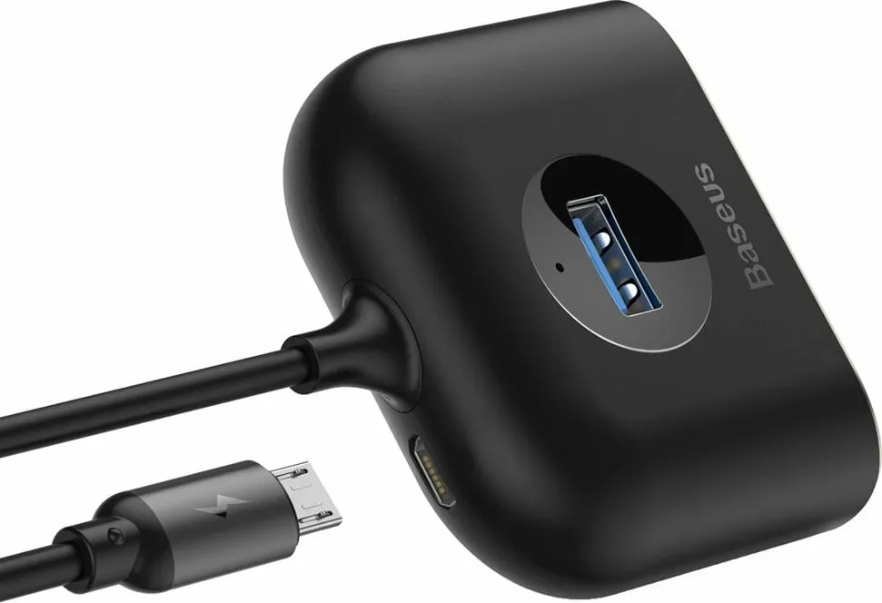 USB Hub Baseus, 1m, 1xUSB 3.0 + 3xUSB 2.0, 5Gbps, e zezë - 5