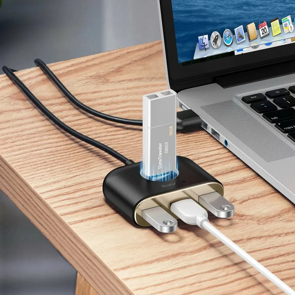 USB Hub Baseus, 1m, 1xUSB 3.0 + 3xUSB 2.0, 5Gbps, e zezë - 7
