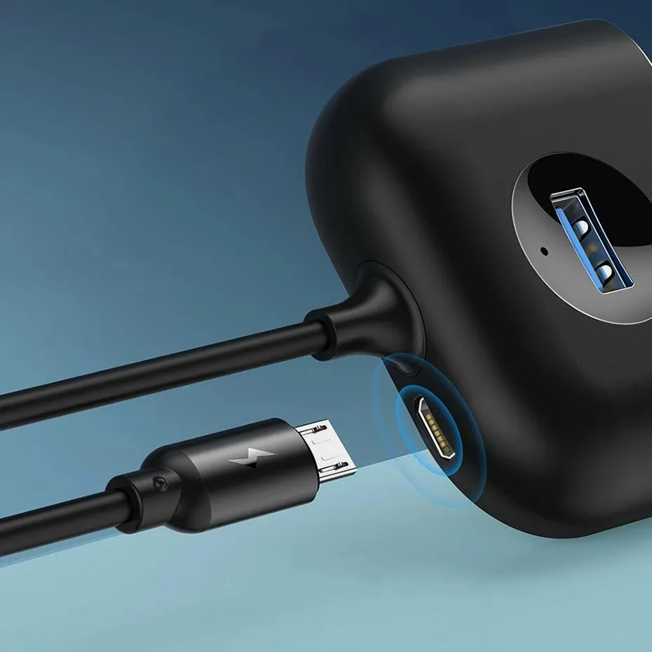 USB Hub Baseus, 1m, 1xUSB 3.0 + 3xUSB 2.0, 5Gbps, e zezë - 9