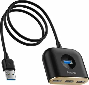 USB Hub Baseus, 1m, 1xUSB 3.0 + 3xUSB 2.0, 5Gbps, e zezë