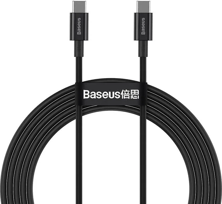 Kabllo Baseus Superior USB-C PD 2.0, 100cm, 100W, e zezë - 2