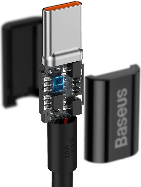 Kabllo Baseus Superior USB-C PD 2.0, 100cm, 100W, e zezë - 5