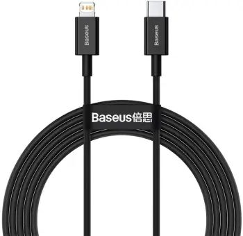 Kabllo Baseus USB-C - Lightning, 2m, e zezë