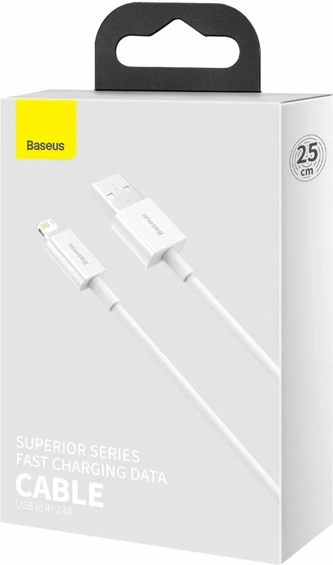 Kabllo Baseus USB-A - Lightning 0.25m, e bardhë - 11
