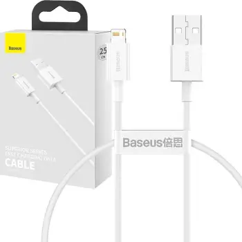 Kabllo Baseus USB-A - Lightning 0.25m, e bardhë