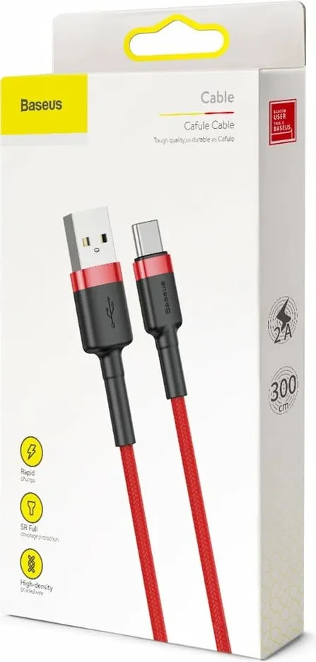 Kabllo Baseus USB-A - USB-C 3m, e kuqe - 20