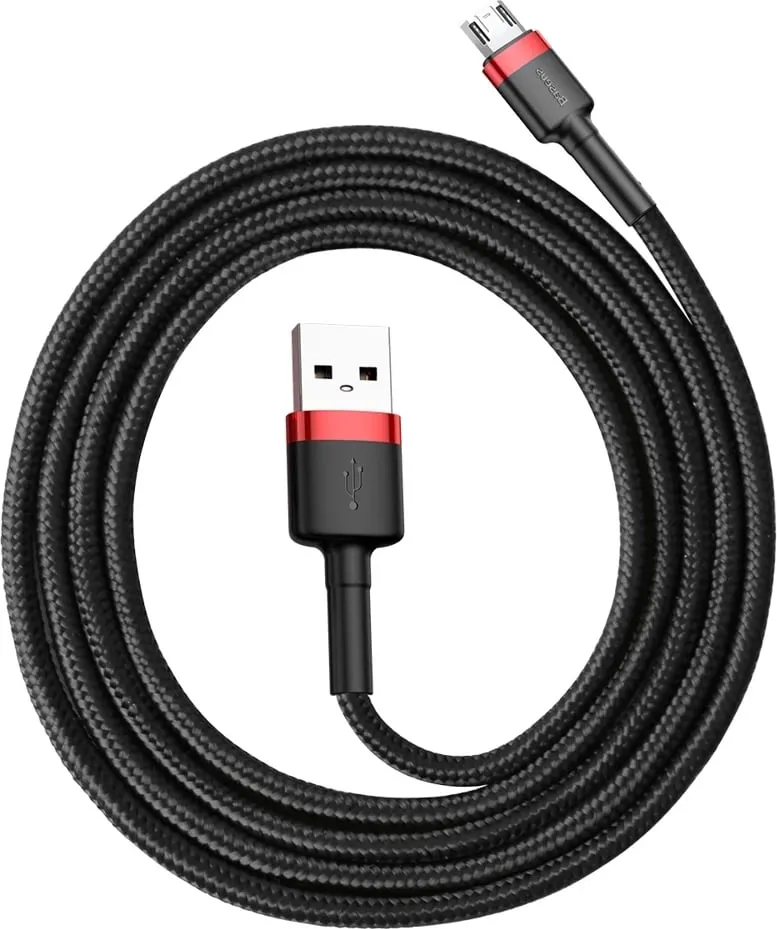 Kabllo Baseus USB-A - microUSB, 1 m, e zezë/kuqe - 3