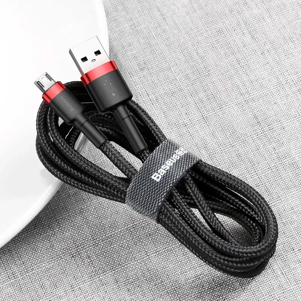 Kabllo Baseus USB-A - microUSB, 1 m, e zezë/kuqe - 8