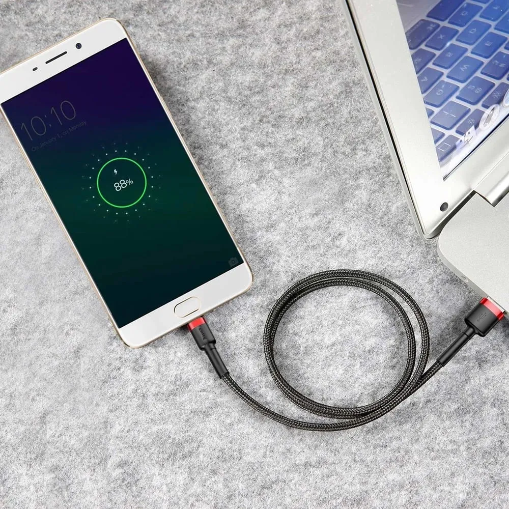 Kabllo Baseus USB-A - microUSB, 1 m, e zezë/kuqe - 9