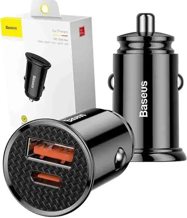 Karikues për veturë Baseus Circular 1x USB-A 1x USB-C 5A, i zi - 7