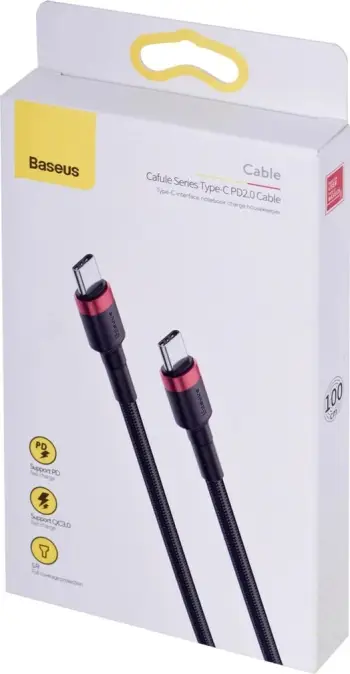 Kabllo Baseus, USB C / USB C, 1 m, e zezë