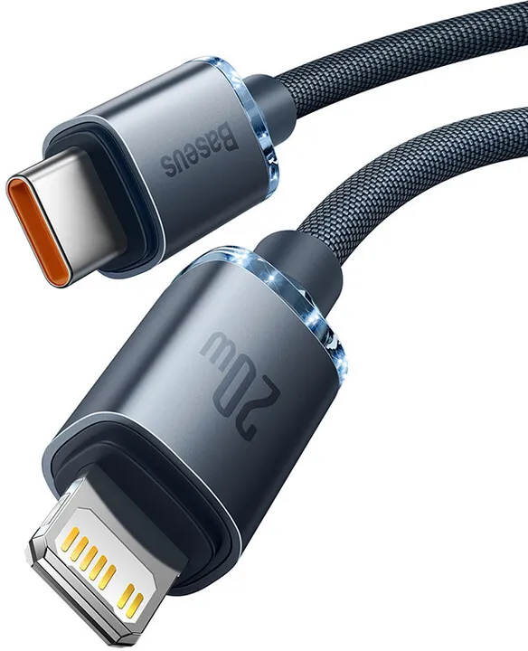 Kabllo karikimi / të dhënash Baseus Crystal Shine Series USB-C - Lightning, 20W, 2m, e zezë - 2
