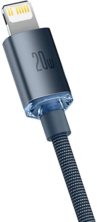 Kabllo karikimi / të dhënash Baseus Crystal Shine Series USB-C - Lightning, 20W, 2m, e zezë - 3
