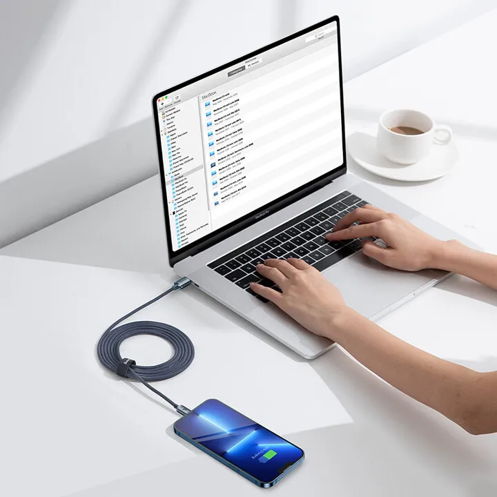 Kabllo karikimi / të dhënash Baseus Crystal Shine Series USB-C - Lightning, 20W, 2m, e zezë - 7