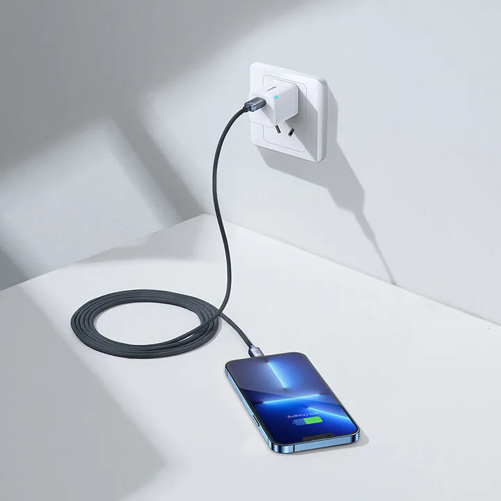 Kabllo karikimi / të dhënash Baseus Crystal Shine Series USB-C - Lightning, 20W, 2m, e zezë - 8