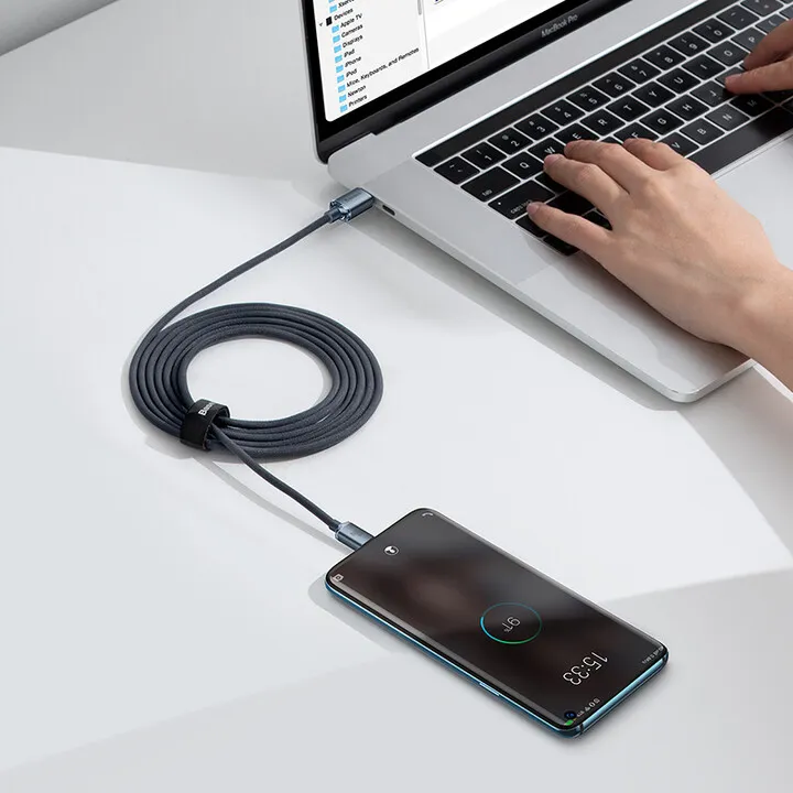 Kabllo karikimi / të dhënash Baseus Crystal Shine Series USB-C - USB-C, 100W, 2m, e zezë - 6