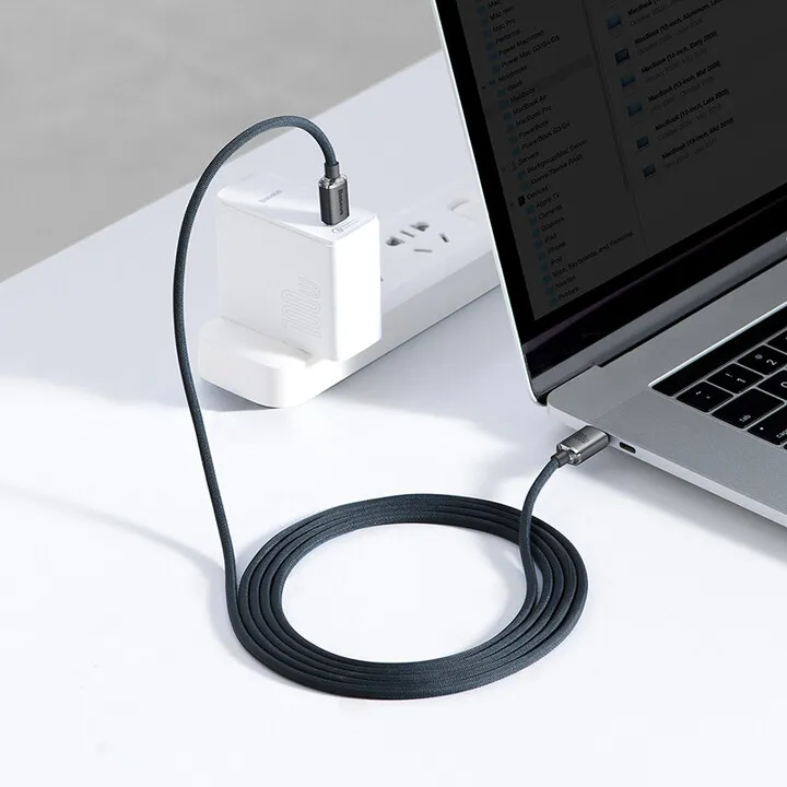 Kabllo karikimi / të dhënash Baseus Crystal Shine Series USB-C - USB-C, 100W, 2m, e zezë - 7