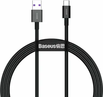 Kabllo për karikim / të dhëna Baseus Superior Series USB-A - USB-C, 66W, 1m, e zezë