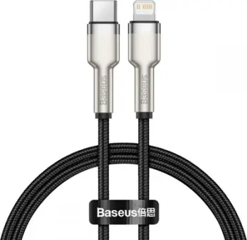 Kabllo USB Baseus (CATLJK-01), USB-C në Lightning, 0.25 m, e zezë