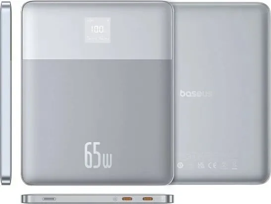Power bank Baseus Blade2 12000 mAh, LiPo, 65W, Argjend - 1