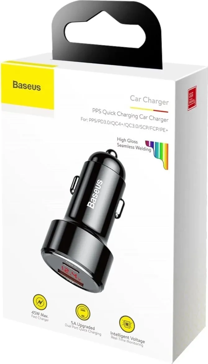 Karikues veture Baseus Magic Series PPS CCMLC20C-01, 45W, USB-C/USB-A, me ekran, zi - 6