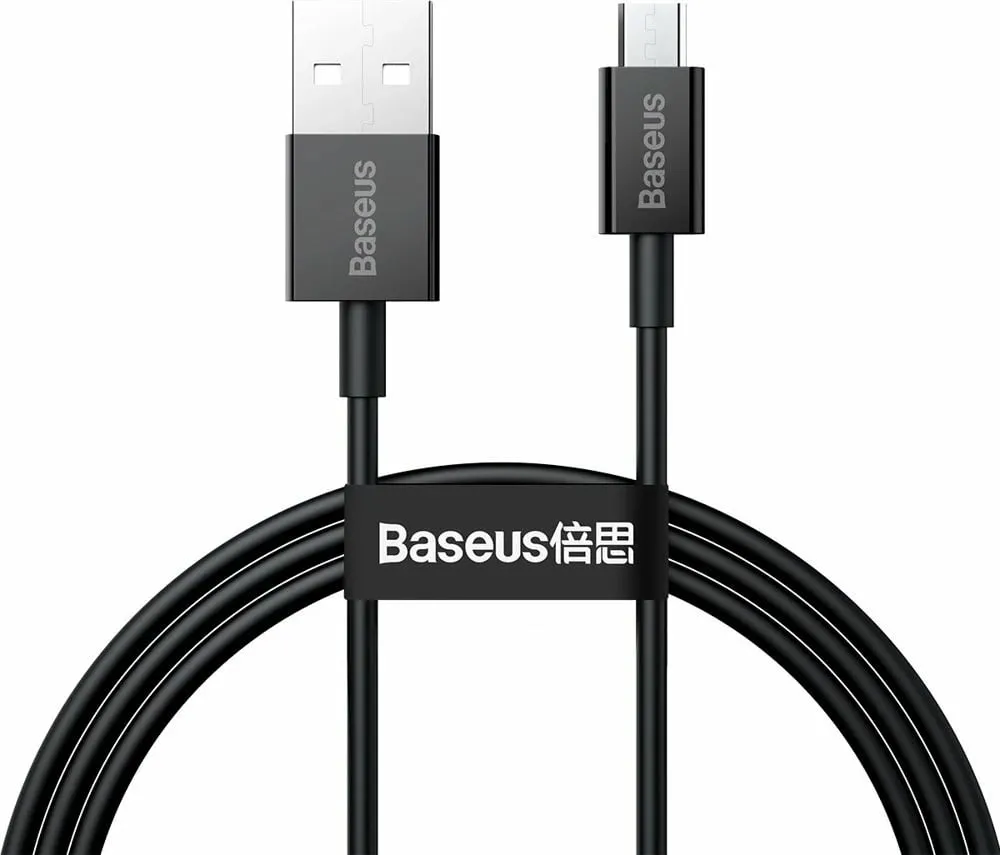 Kabllo Baseus Superior CAMYS-01, USB-A në micro USB, 1m, 2A, e zezë - 1