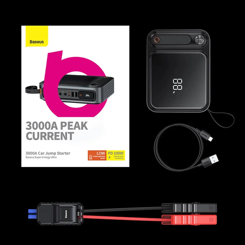 Jump starter Baseus Super Energy Ultra BS-CH005, 26800 mAh, 3000A, i zi - 20