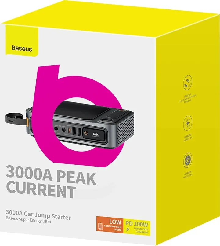 Jump starter Baseus Super Energy Ultra BS-CH005, 26800 mAh, 3000A, i zi - 6