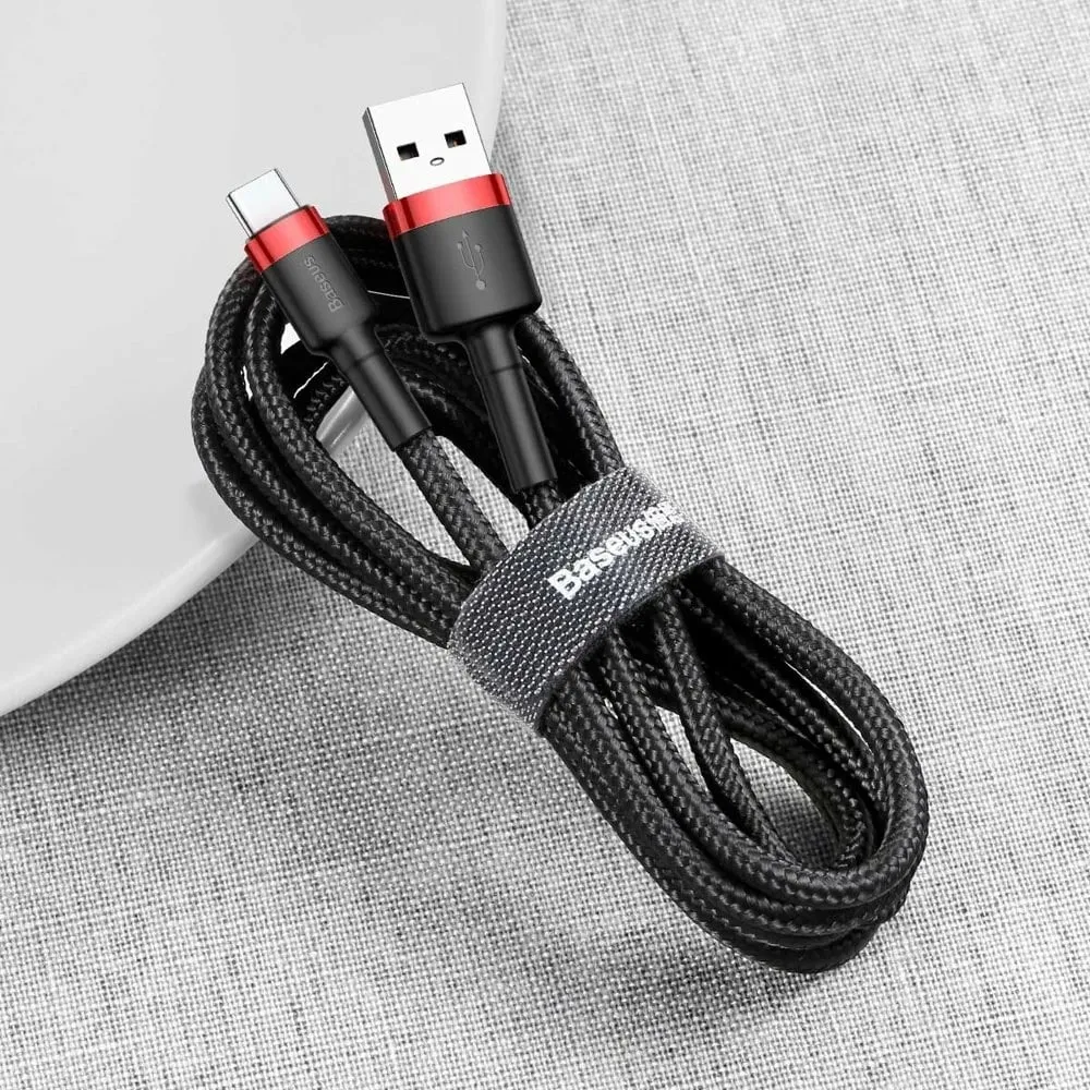Kabllo Baseus, USB A / USB C, 2 m, e zezë - 4