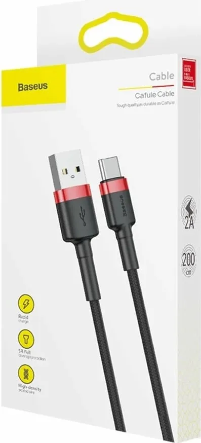Kabllo Baseus, USB A / USB C, 2 m, e zezë - 9