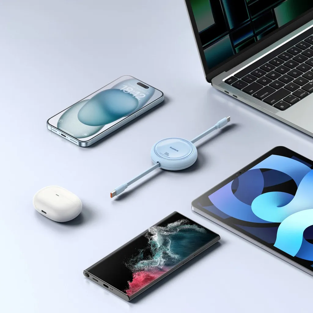 Kabllo Baseus Free2Draw Mini USB-C në USB-C, 100W, 1m, kaltër - 8