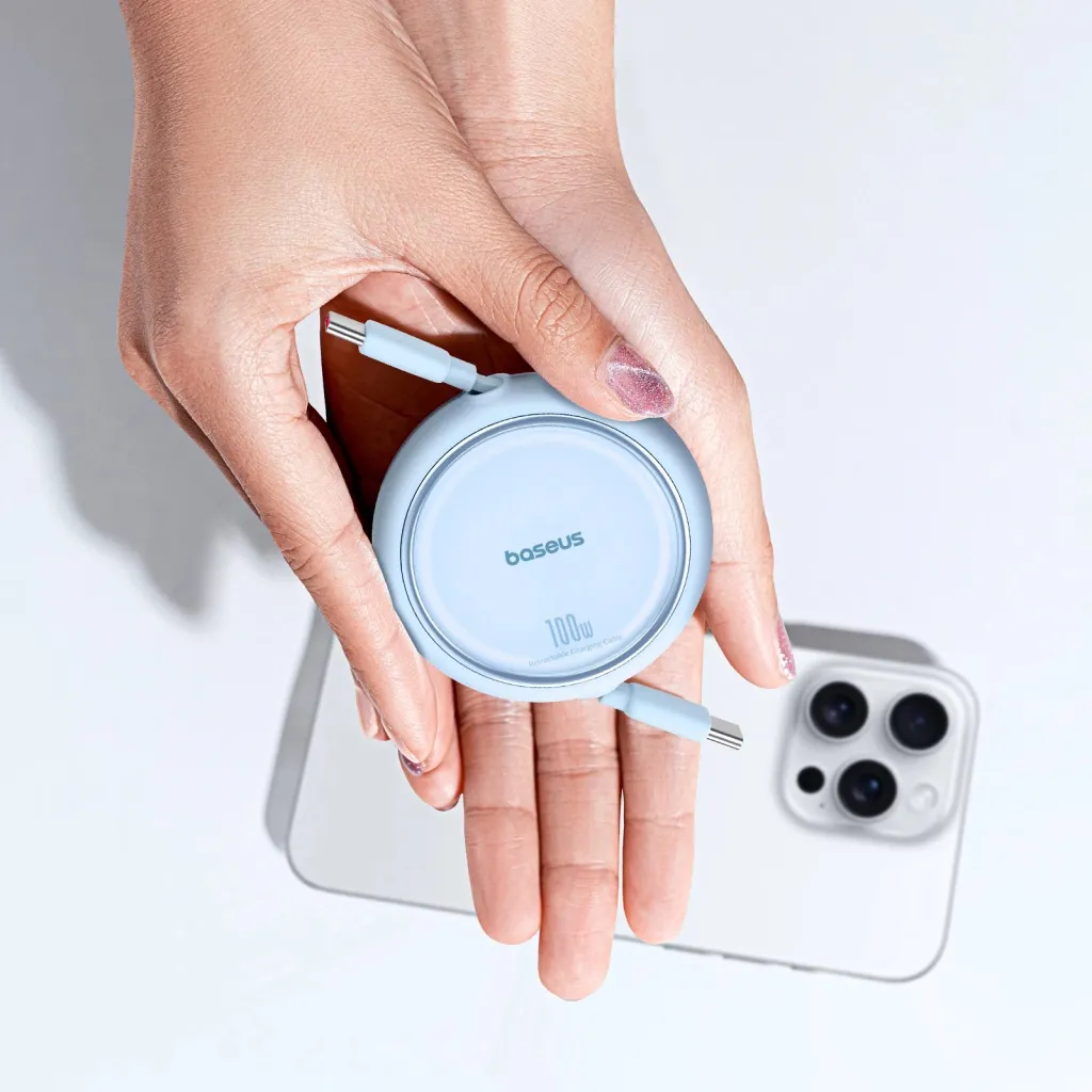 Kabllo Baseus Free2Draw Mini USB-C në USB-C, 100W, 1m, kaltër - 9