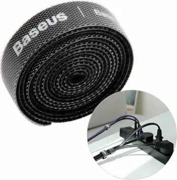 Shirit velcro Baseus ACMGT-E01 për organizim kabllosh, 1m, i zi