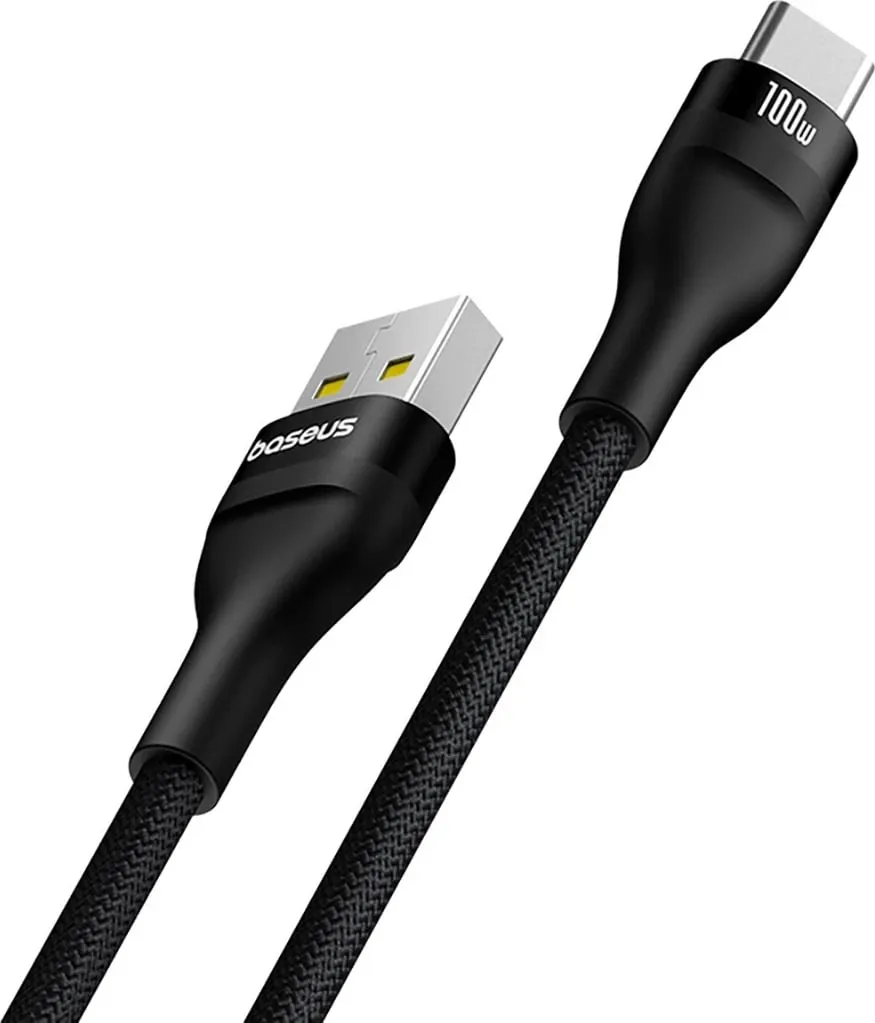 Kabllo Baseus Flash 2, USB-A në USB-C, 1m, 100W, e zezë - 2
