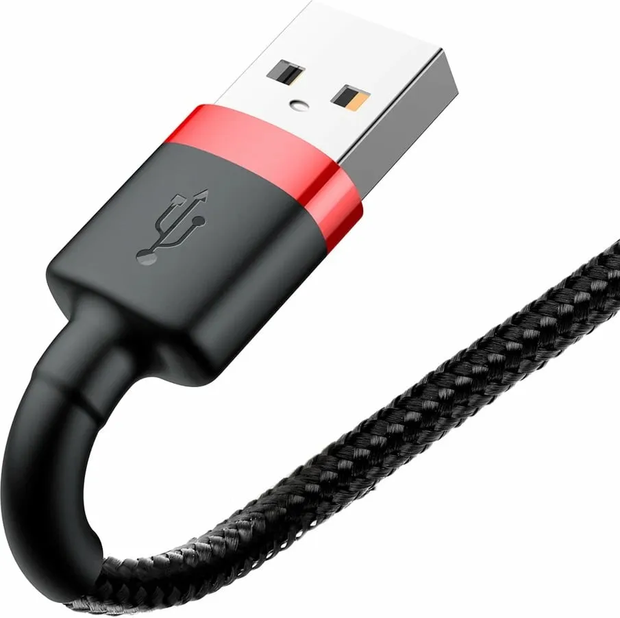 Kabllo Baseus Cafule CALKLF-R91, USB-A në Lightning, 3m, e zezë/kuqe - 4