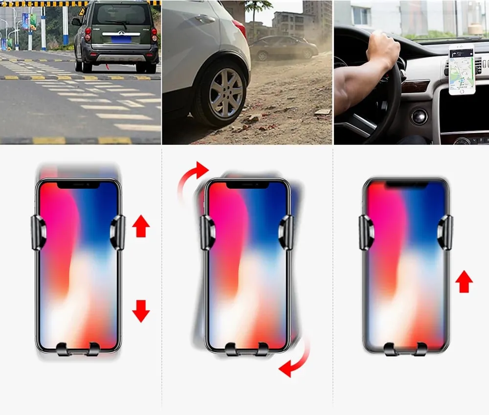 Mbajtës graviteti për celular Baseus Osculum SUYL-XP0S, për xham ose panel, zi dhe argjendtë - 6