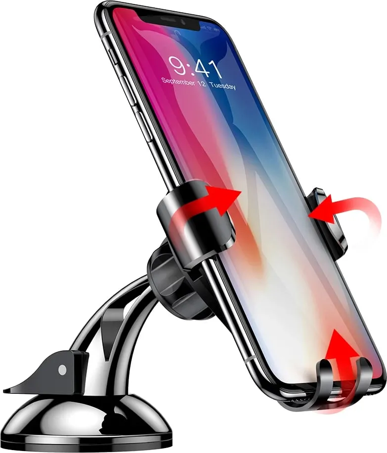 Mbajtës graviteti për celular Baseus Osculum SUYL-XP0S, për xham ose panel, zi dhe argjendtë - 7