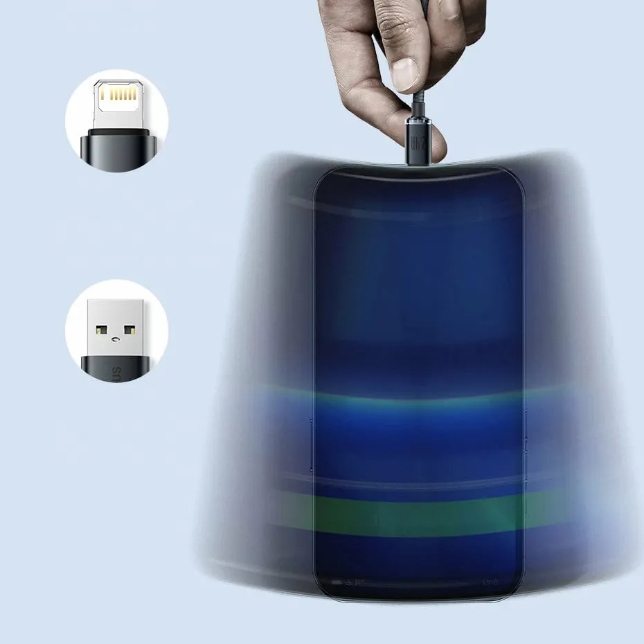 Kabllo USB Baseus Cafule, USB A në Lightning, 2m, blu - 18