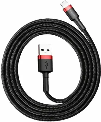 Kabllo Baseus USB Kevlar USB Lightning iPhone, 2.4A, 1m, e kuqe
