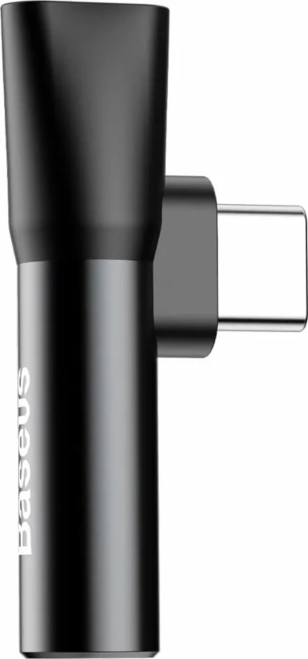 Adapter audio Baseus L41, USB-C në USB-C + 3.5 mm, i zi - 2