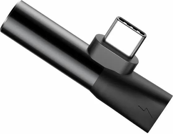 Adapter audio Baseus L41, USB-C në USB-C + 3.5 mm, i zi - 5