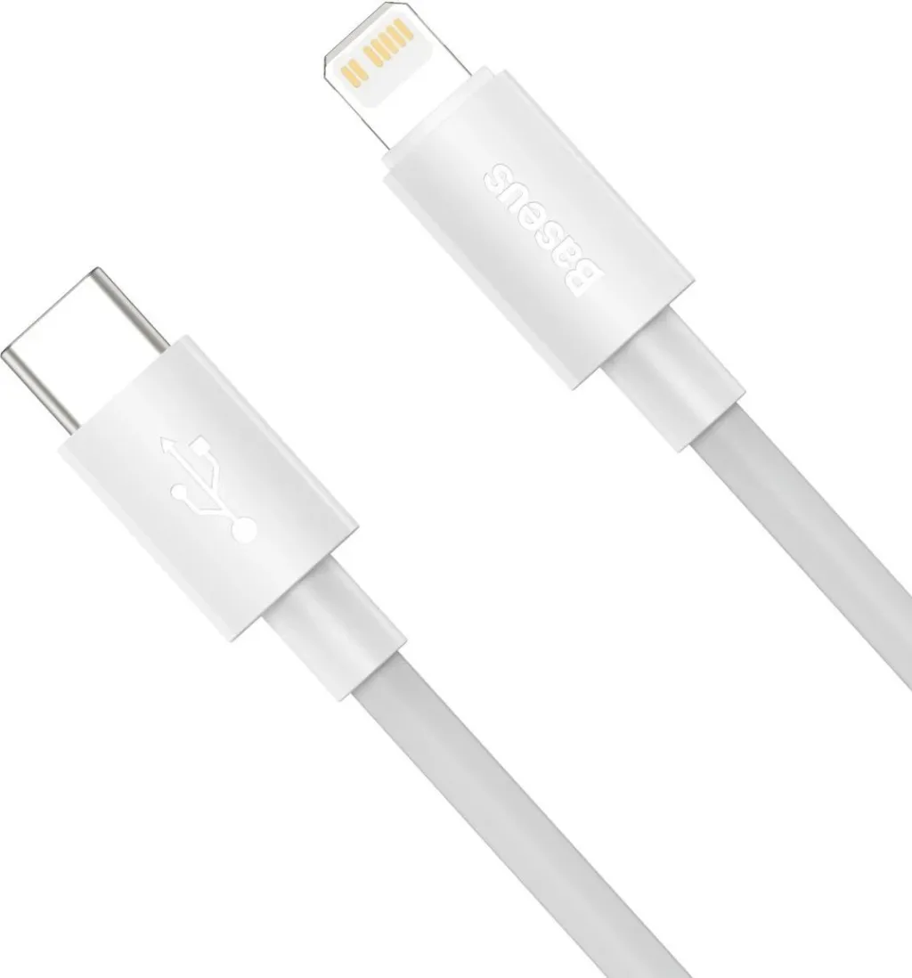 Kabllo Baseus, USB-C – Lightning, 1.5 m, e bardhë - 4