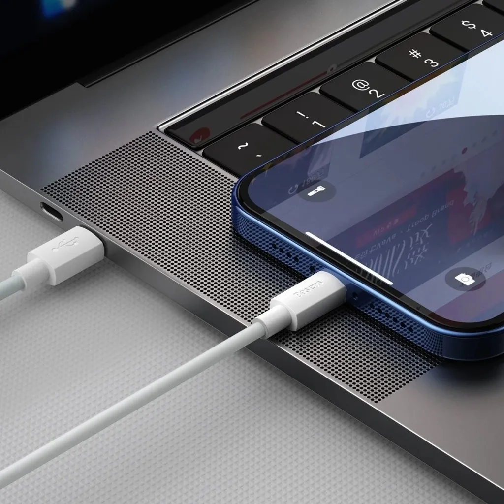 Kabllo Baseus, USB-C – Lightning, 1.5 m, e bardhë - 8