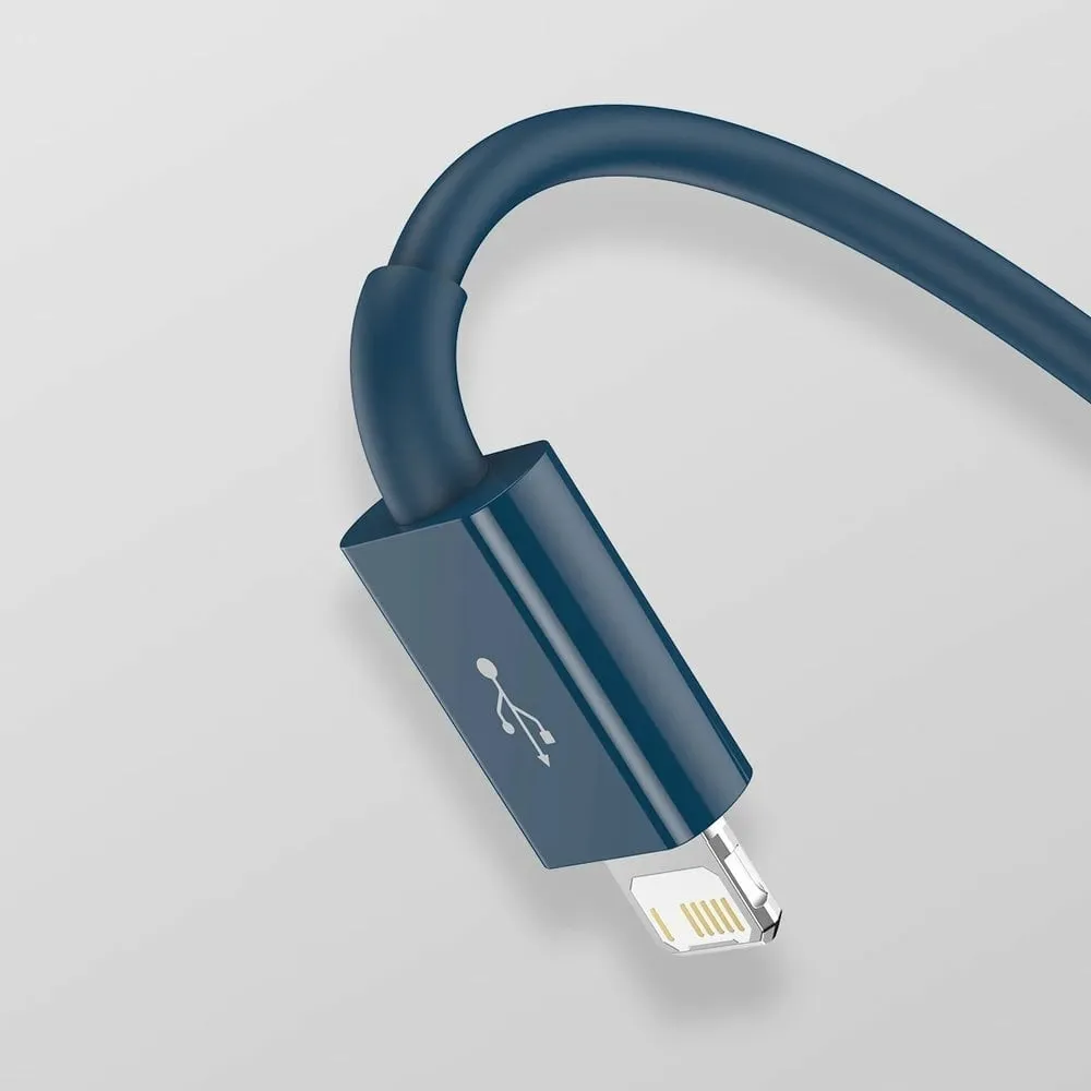Kabllo 3-në-1 Baseus Superior, USB-C / Lightning / micro USB, 1.5m, Blu - 7