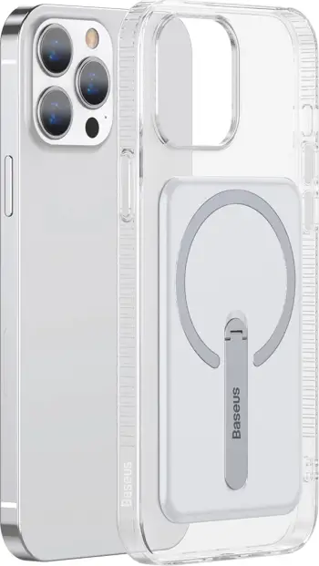 Mbështjellës magnetik Baseus për iPhone 13 Pro 6.1" (2021), me mbajtëse, Transparent