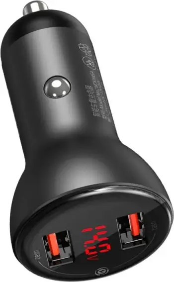 Karikues për makinë Baseus Digital Display Charger (CCBX-0G), 2x USB-A 4.8 A
