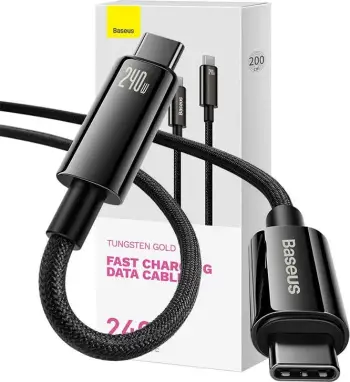 Kabllo USB-C në USB-C Baseus CAWJ040101, 2m, 240W, e zezë