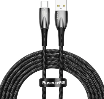 Kabllo karikimi dhe të dhënash Baseus Glimmer Series, USB-A në USB-C, 2m, 100W, e zezë