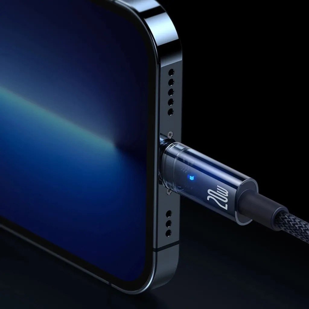 Kabllo Baseus Explorer USB-C në Lightning, 1m, 20W, Kaltër - 13